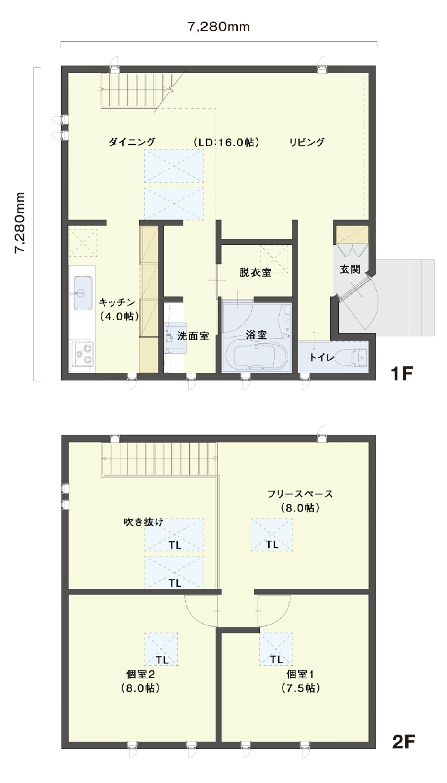 スタンダードプラン(二階建て)4×4プラン