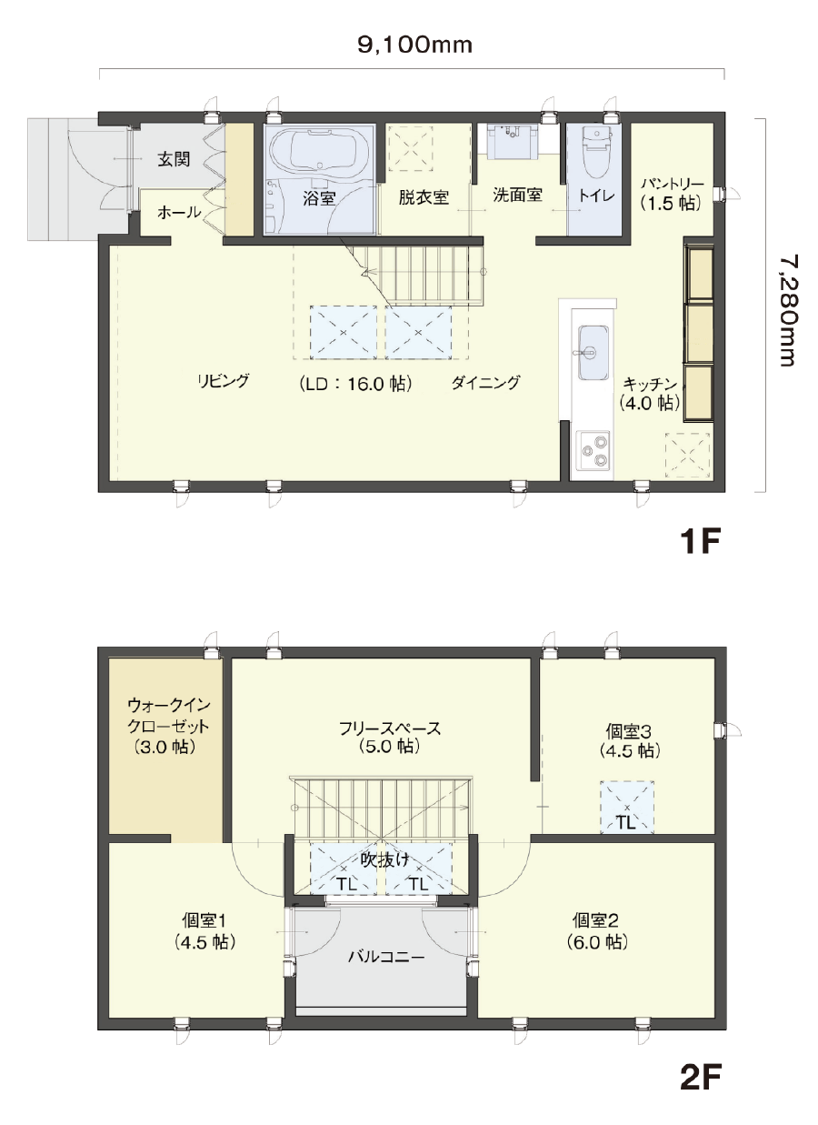 スタンダードプラン(二階建て)3×5プラン